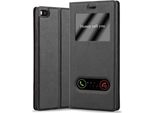Cadorabo Custodia Protettiva Per Huawei P8 Cover In Nero Custodia Del Telefono Cellulare Libro Custodia Cover Etui