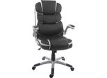 Sedia Da Ufficio HWC-F80, Sedia Da Scrivania, Sedia Girevole Executive, Similpelle ~ Nero
