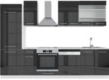 Vicco Cucina Componibile Fame-Line, 300 Cm , Pt Marmo, Antracite Lucido/Bianco