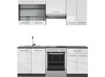 Vicco Cucina Componibile Fame-Line, 200 Cm , Pt Antracite, Bianco Lucido/Antracite
