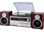 Trevi Stereo Turntable Dab+ 25W Wireless Usb Sd AUX-IN Cassetta Encoding Tt 1072 Dab Wood