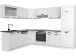 Vicco Cucina Angolare Completa R-Line, 227 X 287 Cm , Pt Antracite, Casa Di Campagna Bianca/Bianco