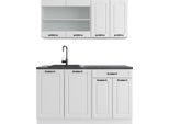 Vicco Cucina Componibile R-Line, 140 Cm , Pt Antracite, Casa Di Campagna Bianca/Bianco