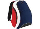 Zaino Bagbase Teamwear, 21 Litri BC1314 (Taglia Unica) (Blu Scuro/Rosso/Bianco)