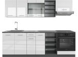Vicco Cucina Componibile R-Line, 240 Cm Senza Piano Di Lavoro, Bianco Lucido/Antracite
