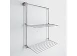 Stendibiancheria A Parete, Stendibiancheria Verticale Per Pareti, Stendibiancheria Regolabile In Altezza E Bloccabile Per Interni Ed Esterni In Alluminio E Acciaio, Foxydry Wall Plus 80