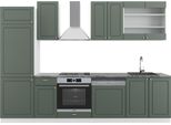 Vicco Cucina Componibile Fame-Line, 300 Cm , Pt Antracite, Verde-Oro Country House/Bianco