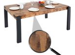 Tavolo Da Pranzo HWC-L53, Tavolo Da Cucina Tavolo Da Sala Da Pranzo, Metallo Industriale 140X80Cm ~ Rovere Selvatico Scuro