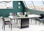Tavolo Da Pranzo Pallas Ceramic 160-210X90X76Cm Marmo Grigio Nero Allungabile