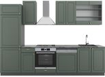 Vicco Cucina Componibile Fame-Line, 300 Cm , Pt Antracite, Verde-Oro Country House/Antracite