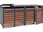 Xl 4/8 Posti HWC-J81, Contenitore Per Pattumiera, Metallo 118Kg Antracite ~ Aspetto Ciliegio Marrone Scuro