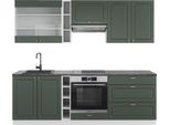Vicco Cucina Componibile Fame-Line, 235 Cm , Pt Antracite, Verde-Oro Country House/Bianco