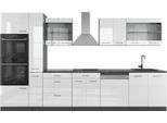Vicco Cucina Componibile R-Line, 350 Cm Con Armadio Alto, Senza Piano Di Lavoro, Bianco Lucido/Antracite