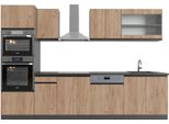 Vicco Cucina Componibile R-Line, 300 Cm Con Armadio Alto, Pt Antracite, Quercia Dorata/Antracite