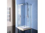 Polysan Easy Line - Cabina Doccia In Quattro Parti 900X900 Mm, Alluminio Lucido/Vetro Brick EL5138