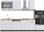 Vicco Cucina Componibile Fame-Line, 300 Cm Con Armadio Alto, Pt Rovere, Bianco Casa Di Campagna/Antracite
