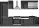 Vicco Cucina Componibile Fame-Line, 300 Cm , Pt Antracite, Antracite Lucido/Bianco