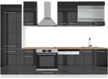 Vicco Cucina Componibile Fame-Line, 300 Cm , Pt Rovere, Antracite Lucido/Bianco