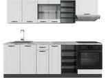 Vicco Cucina Componibile R-Line, 240 Cm , Pt Marmo, Bianco Casa Di Campagna/Antracite