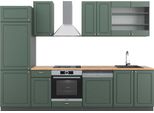 Vicco Cucina Componibile Fame-Line, 300 Cm , Pt Rovere, Verde-Oro Country House/Antracite