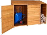 Geräteschuppen HWC-J75, Geräteschrank Gerätehaus, Holz gebeizt MVG-, 180x250x93cm naturfarben