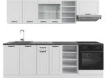 Vicco Cucina Componibile R-Line, 240 Cm , Pt Antracite, Casa Di Campagna Bianca/Bianco