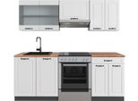 Vicco Cucina Componibile R-Line, 200 Cm , Pt Rovere, Bianco Casa Di Campagna/Antracite