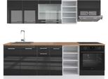 Vicco Cucina Componibile R-Line, 240 Cm , Pt Rovere, Antracite Lucido/Bianco