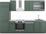 Vicco Cucina Componibile Fame-Line, 300 Cm , Pt Marmo, Verde-Oro Country House/Antracite