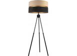 Lampada Da Terra Soggiorno Beige-Nero-Oro Lampada Da Terra Treppiede Design Moderno E27 Della Serie N340 (N340-BS)