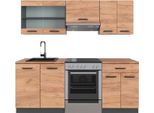 Vicco Cucina Componibile R-Line, 200 Cm , Pt Rovere, Quercia Dorata/Antracite