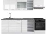 Vicco Cucina Componibile R-Line, 240 Cm , Pt Antracite, Bianco Lucido/Bianco