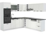 Vicco Cucina Angolare Completa R-Line, 237 X 247 Cm , Pt Antracite, Casa Di Campagna Bianca/Bianco