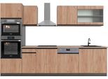 Vicco Cucina Componibile R-Line, 300 Cm Con Armadio Alto, Pt Rovere, Quercia Dorata/Antracite