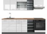 Vicco Cucina Componibile R-Line, 240 Cm , Pt Rovere, Bianco Lucido/Antracite