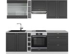 Vicco Cucina Componibile Fame-Line, 235 Cm , Pt Marmo, Antracite-Oro/Bianco