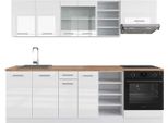 Vicco Cucina Componibile R-Line, 240 Cm , Pt Rovere, Bianco Lucido/Bianco