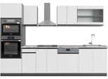Vicco Cucina Componibile R-Line, 300 Cm Con Armadio Alto, Pt Marmo, Bianco/Antracite