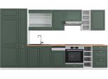 Vicco Cucina Componibile Fame-Line, 355 Cm , Pt Rovere, Verde-Oro Country House/Bianco