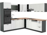 Vicco Cucina Angolare Completa R-Line, 237 X 247 Cm , Pt Rovere, Bianco Casa Di Campagna/Antracite