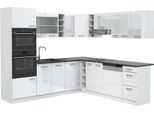 Vicco Cucina Angolare Completa R-Line, 237 X 247 Cm , Pt Antracite, Bianco Lucido/Bianco
