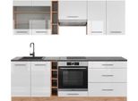 Vicco Cucina Componibile Fame-Line, 235 Cm , Pt Antracite, Bianco Lucido/Oro Power Oak