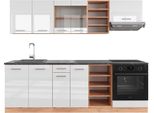Vicco Cucina Componibile R-Line, 240 Cm , Pt Antracite, Bianco Lucido/Oro Power Oak