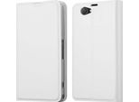 Cadorabo Custodia Per Cellulare Per Sony Xperia Z1 Compact Custodia Protettiva In Argento Cover Etui Book Case Booklet