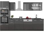 Vicco Cucina Componibile R-Line, 300 Cm Con Armadio Alto, Pl Rovere, Antracite Lucido/Antracite