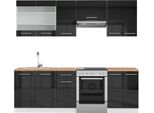 Vicco Cucina Componibile Fame-Line, 240 Cm , Pt Rovere, Antracite Lucido/Bianco