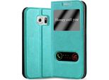 Cadorabo Custodia Protettiva Per Samsung Galaxy S6 Edge Plus Custodia In Turchese Custodia Per Cellulare Custodia A Libro Cover Case