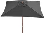 Ombrellone Florida, Ombrellone Da Giardino, 3X4M Poliestere/Legno 6Kg ~ Antracite