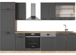 Vicco Cucina Componibile Fame-Line, 300 Cm , Pl Rovere, Grigio Scuro/Quercia Dorata