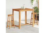 Vidaxl Sgabello Da Bar 2 Pz. Legno Massiccio Di Acacia